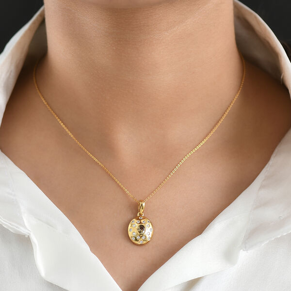 D'Joy AA nat&uuml;rlicher goldener Tansanit und Zirkon Anh&auml;nger - 0,66 ct. image number 2