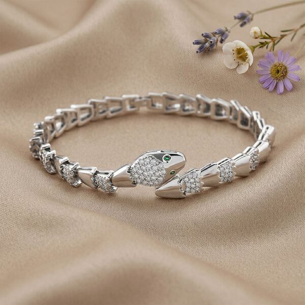 Wei&szlig;er Zirkonia Armband ca. 19 cm Nickelfreies Messing 2.00 ct image number 1
