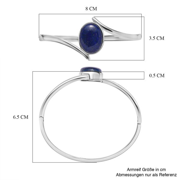 Lapislazuli Armreif ca. 19 cm Edelstahl ca. 15.32 ct image number 6