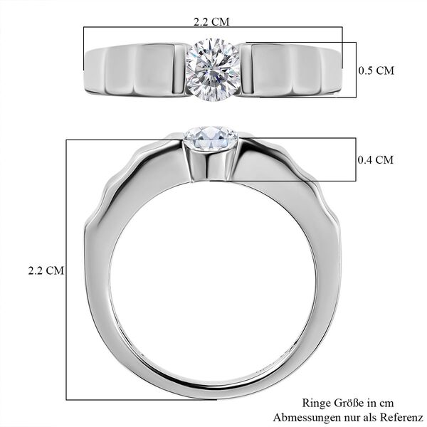 EF Moissanit Ring in rhodiniertem Silber - 0,43 ct. image number 5