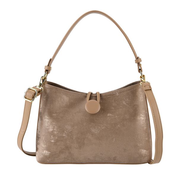 Crossbody Taschen Set 2 teilig mit Rei&szlig;verschlussfach und Innenfach 30 x 12 x 20 cm Grau