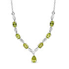 Natürliche Peridot Halskette, ca. 45 cm, 925 Silber ca. 4,06 ct