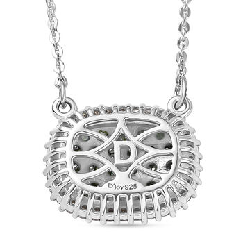 D'Joy Gr&uuml;ner Diamant Halskette ca. 50 cm 925 Silber rhodiniert