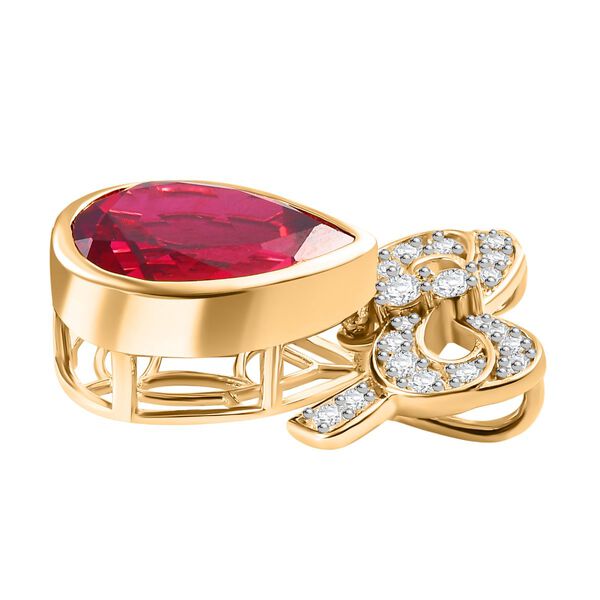 Labor Padparadscha Saphir und Zirkon Anhänger - 12,34 ct. image number 4