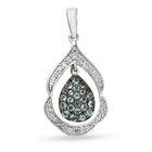Alexandrit und Zirkon Anhänger 925 Silber platiniert ca. 0,83 ct