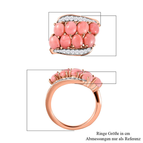 Oregon Sunrise Pfirsich Opal und Zirkon Ring- 2,36 ct. image number 7