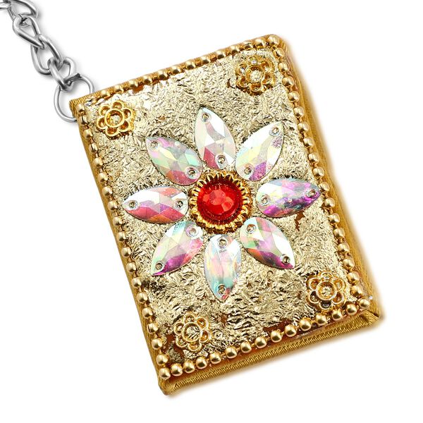 Set aus 5 Perlen-Schl&uuml;sselanh&auml;ngern, edles Blumenmotiv, mehrfarbig image number 5