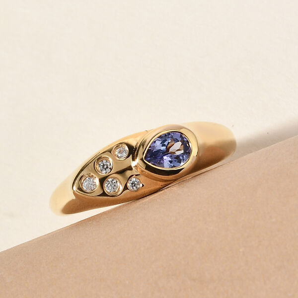 Tansanit und Zirkon Ring  - 0,40 ct. image number 2