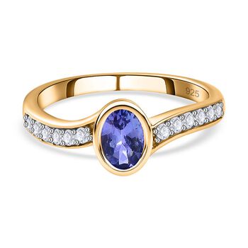 Tansanit und Zirkon Ring - 1,22 ct.