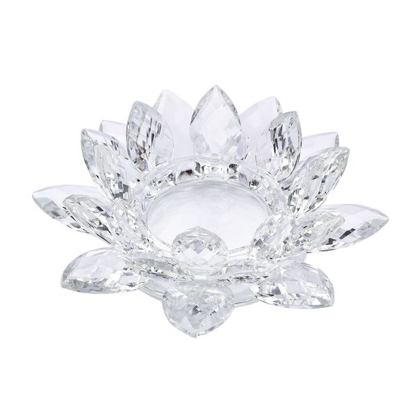 The 5th Season - Lotus-Kristall-Kerzenhalter, L25.5&times;W25&times;H11cm, Transparent