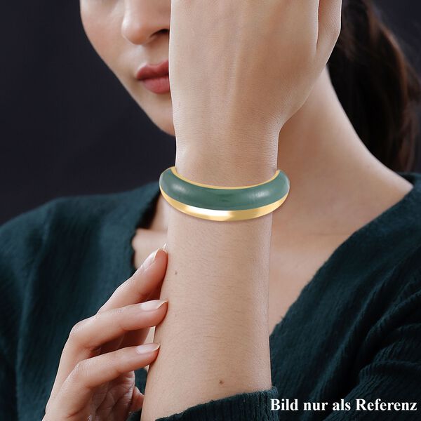 Emaillierter Armreif, Elegantes Design, 19 cm, ca. 64g, grün image number 2