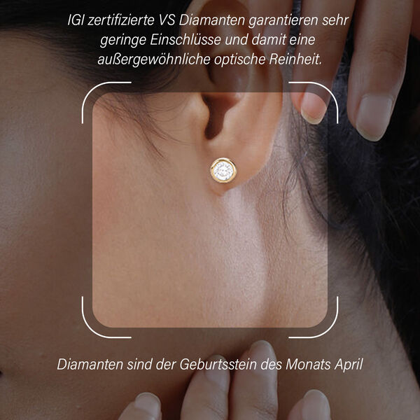 IGI zertifizierte VS Diamant Ohrringe in 585 Gold - 0,50 ct. image number 3