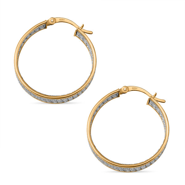 NY Kollektion - zweifarbige Creolen in Silber image number 2