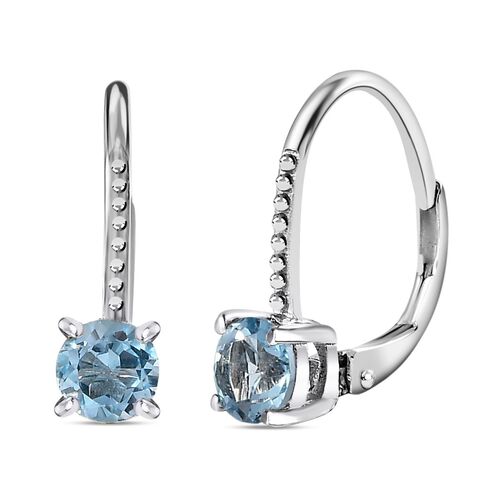 Himmelblauer Topas Ohrringe, 925 Silber platiniert ca. 0.93 ct image number 0