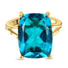 Capri-Blau Triplett Quarz-Ring, 925 Silber vergoldet  ca. 11,06 ct image number 0