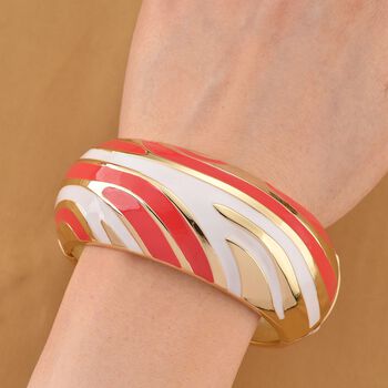 Emaille-Armreif im Wellen-Design, ca. 18 cm, Coral