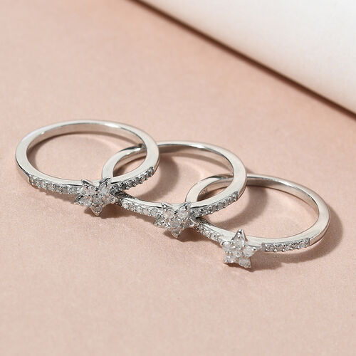 Diamant Ring 925 Silber platiniert  ca. 0,50 ct image number 1