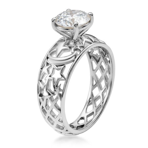 D'Joy Moissanit Ring 925 Silber Platiniert (Gr&ouml;&szlig;e 17.00) ca. 1,20 ct image number 4