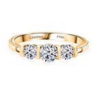 LUXURIANT DIAMOND - Lab Grown Diamant VS-GH SGL zertifiziert Ring 925 Silber Gelbgold Vermeil (Größe 19.00) ca. 1.00 ct