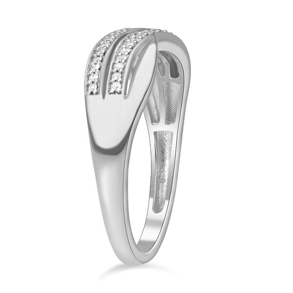 Wei&szlig;er Diamant Ring 925 Silber platiniert (Gr&ouml;&szlig;e 19.00) ca. 0.20 ct image number 3