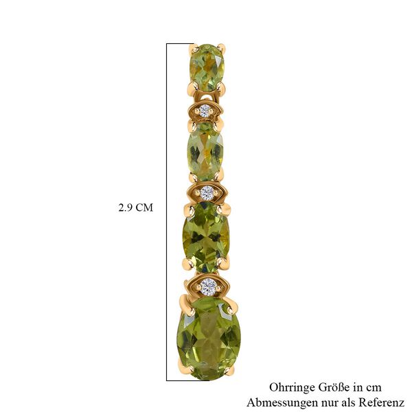 Nat&uuml;rliche Peridot-Ohrringe, 925 Silber platiniert ca. 3.46 ct image number 4