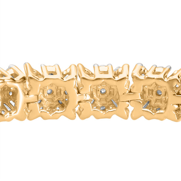 Weißer Diamant Armband, ca. 19 cm, 925 Silber Gelbgold Vermeil, ca. 0.50 ct image number 2