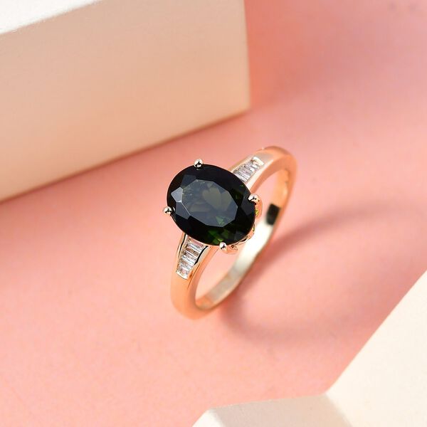 AA Chrom Turmalin und Diamant-Ring - 3,07 ct. image number 2