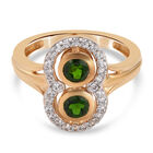 Natürlicher Chromdiopsid und Zirkon Ring 925 Silber vergoldet  ca. 0,98 ct image number 0