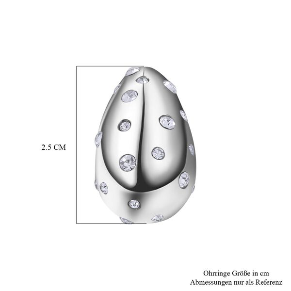 Wei&szlig;er Kristall Ohrringe Reiner Edelstahl image number 6