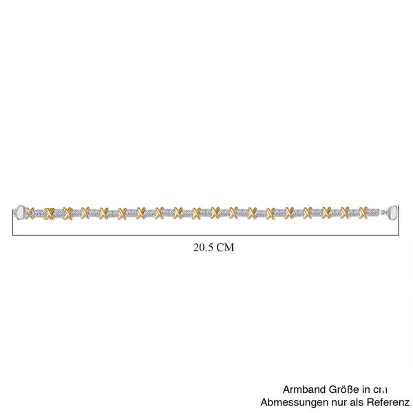 LUXURIANT SGL zertifiziertes SI-GH Labor Diamant 20cm zweifarbiges Armband - 3 ct. image number 5