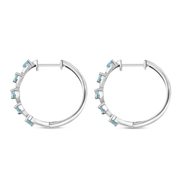 Djoy AA Betroka Blauer Apatit Meeresrauschen Ohrringe 925 Silber rhodiniert ca. 1.26 ct image number 4