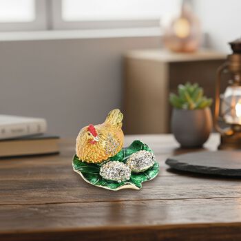 LIVMORE Henne und Ei-Design Schmuckdose, 8x7x5cm