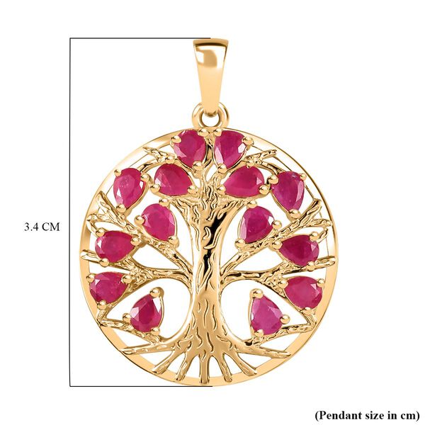 Montepuez-Rubin Anh&auml;nger 925 Silber 750 Gelbgold Vermeil ca. 2,90 ct. image number 6