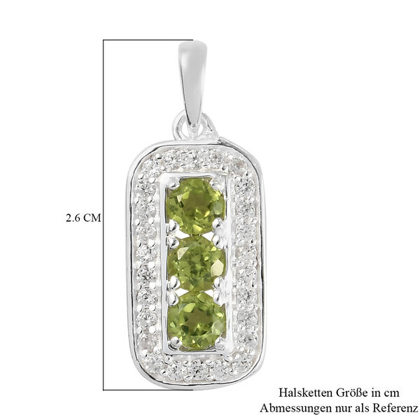 Nat&uuml;rlicher Peridot und Zirkon-Anh&auml;nger, 925 Silber ca. 1,43 ct image number 6