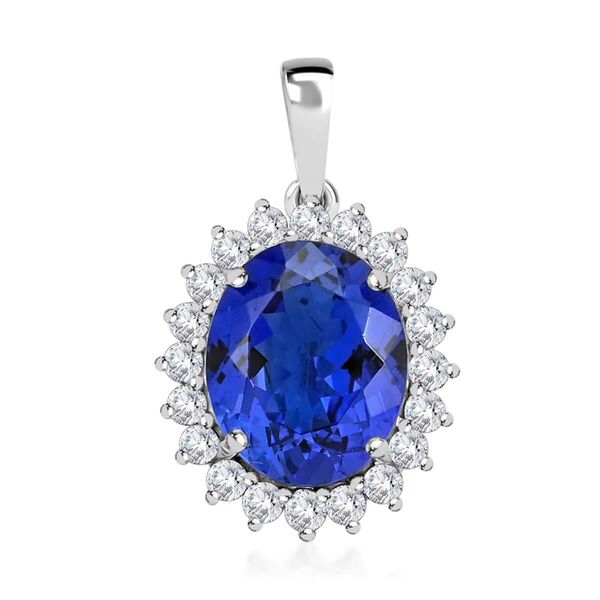 RHAPSODY zertifiziert und gepr&uuml;ft AAAA Tansanit und VS Diamant Anh&auml;nger in 950 Platin - 4,25 ct.