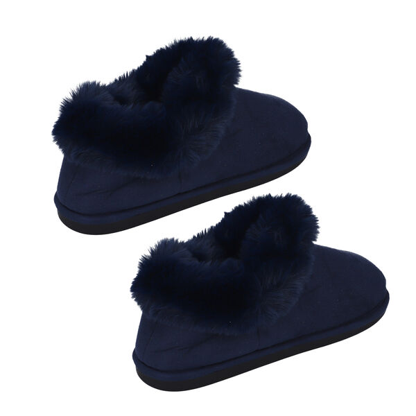 Kuschelige Kunstfell Hausschuhe, 36-37, Dunkelblau image number 4