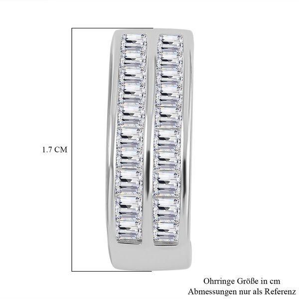 LUSTRO STELLA - Wei&szlig;er Zirkonia Ohrringe 925 Silber rhodiniert image number 4