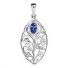 Tansanit Anhänger 925 Silber rhodiniert ca. 0.46 ct