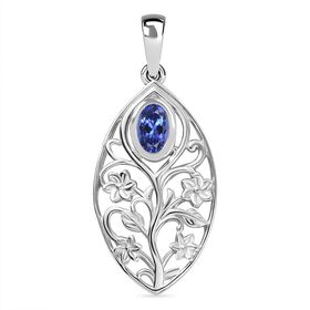 Tansanit Anhänger 925 Silber rhodiniert ca. 0.46 ct
