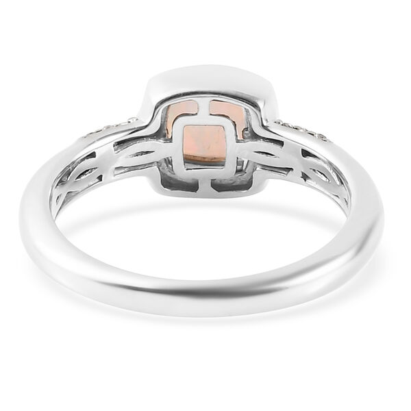 Natürlicher, äthiopischer Opal und Zirkon-Ring, 925 Silber platiniert  ca. 0,79 ct image number 6