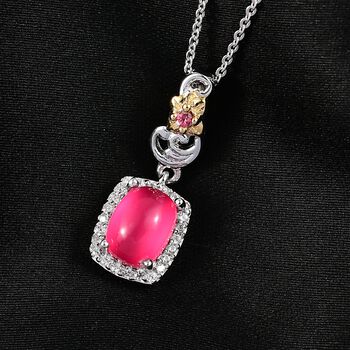 D'Joy Maulbeer Mondstein, Orissa Rose Granat Schmuckset ca. 50 cm 925 Silber rhodiniert, 925 Silber Rhodiniert und 750 Gelbgold Vermeil ca. 2,42 ct.