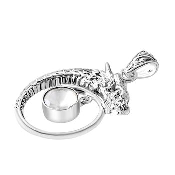 Royal Bali - Moissanit Drachen Anh&auml;nger 925 Silber ca. 0.83 ct