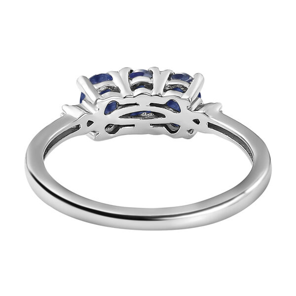 Masoala Saphir und Diamant-Trilogie-Ring, 925 Silber platiniert, 1,13 ct. image number 6
