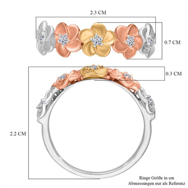LUXURIANT 0,15 ct. SI-GH Labor Diamant dreifarbiger Ring image number 5
