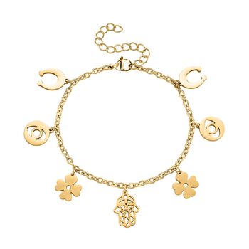 316L Edelstahl IP-Gelbbeschichtung Armband ca. 19 cm ca. 10,00g