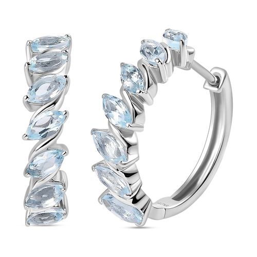 Himmelblaue Topas-Ohrringe - 4,35 ct. image number 0