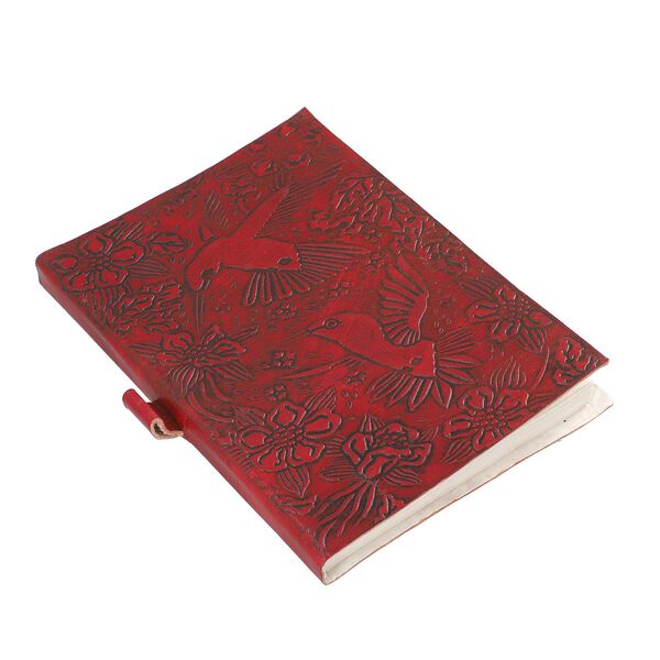 3er Set - Notizbuch mit Einband aus 100% echtem Leder, Kugelschreiber und Schlüsselanhänger gefüllt mit echtem Chromdiopsid image number 3