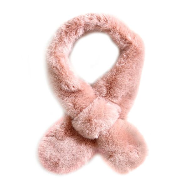 Flauschiger Kunst-Nerzpelz-Schlaufenschal, 89x11cm, Rosa