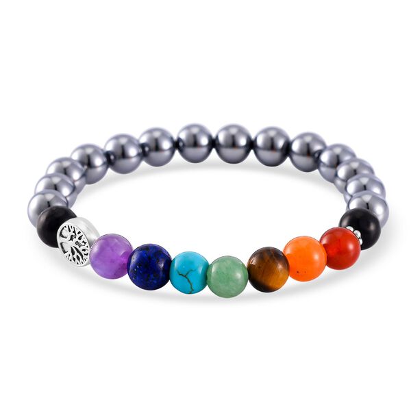 Mehrfarbig Edelsteine, Terahertz Armband Flexibles Schwarz oxidiert ca. 80,00 ct.