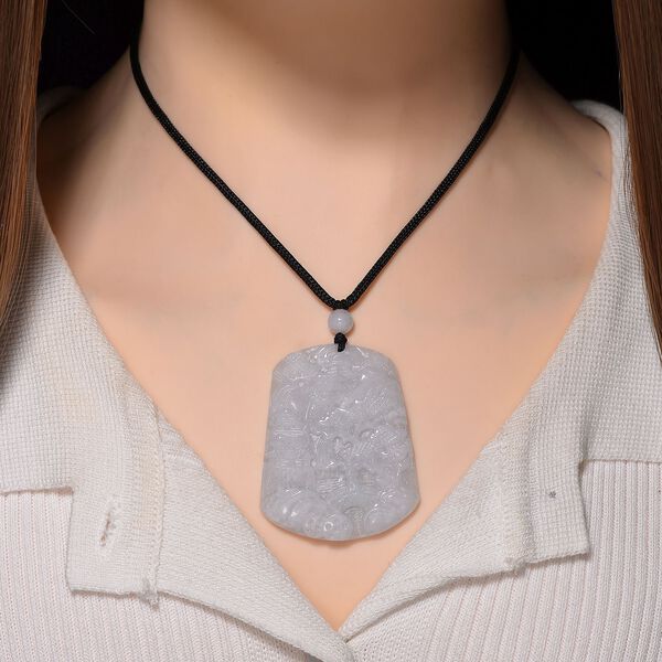 EXTREM SELTEN Natürliche Weiße Jade Anhänger mit Kette 50 cm ca. 155.00 ct image number 1